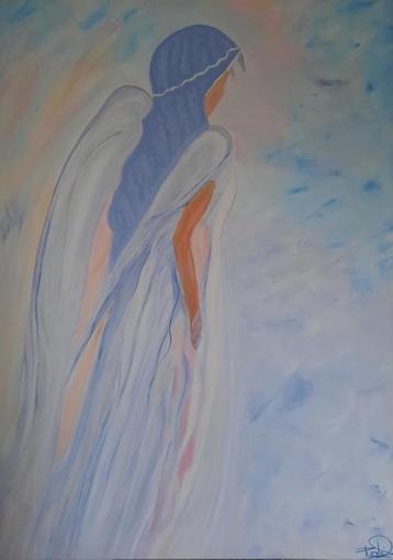 Groot schilderij ''ENGEL'' (v maker ARTSTREET) beschikbaar voor biedingen