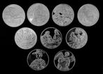 9x Rembrandt Penningen, Koningin Juliana, Zilver, Overige waardes, Verzenden