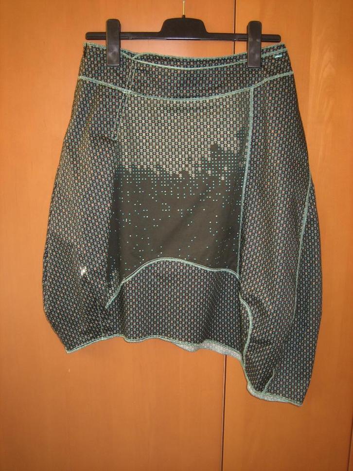 Speelse a-symmetrische rok SKUNKFUNK HANI 40-42 snazzeys, Kleding | Dames, Rokken, Nieuw, Maat 38/40 (M), Groen, Onder de knie