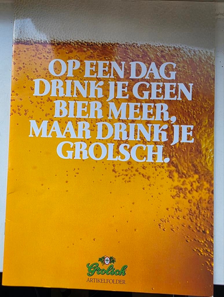 Grolsch catalogus jaren 80, Verzamelen, Biermerken, Ophalen of Verzenden, Overige typen, Grolsch