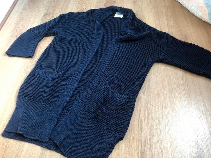 Zara donkerblauw ruimvallend groot lang vest m, Kleding | Dames, Truien en Vesten, Zo goed als nieuw, Maat 38/40 (M), Blauw, Ophalen of Verzenden