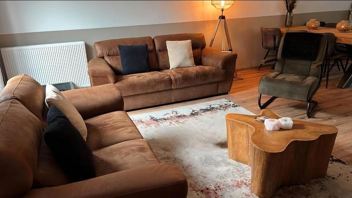 Woonsquare Liberty 2 + 2,5 zits bank bison leather look, Huis en Inrichting, Banken | Bankstellen, Zo goed als nieuw, Rechte bank
