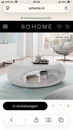 Salontafel wit hoogglans ovaal, Huis en Inrichting, Tafels | Salontafels, Ophalen, Overige materialen, 100 tot 150 cm, Nieuw