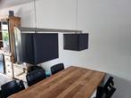 Hanglamp rvs 140 cm met 2 lichtpunten, Huis en Inrichting, Lampen | Hanglampen, Ophalen, Gebruikt, Overige materialen, 75 cm of meer