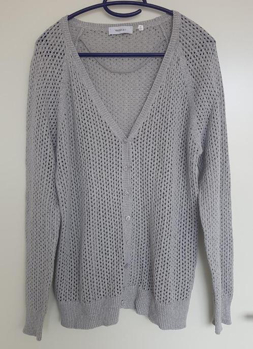 Vest grijs/zilver maat L Yessica, Kleding | Dames, Truien en Vesten, Zo goed als nieuw, Maat 42/44 (L), Grijs, Ophalen of Verzenden