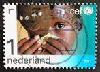 Postzegel Nederland bescherming tegen mishandeling, Postzegels en Munten, Ophalen of Verzenden, Na 1940, Gestempeld