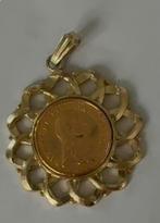 Vintage Hanger met ingelegde Munt, Sieraden, Tassen en Uiterlijk, Kettinghangers, Overige materialen, Gebruikt, Overige voorstellingen