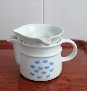 Antiek theepotje met theezak houder porselein € 15,00 beschikbaar voor biedingen