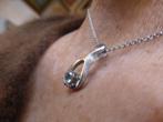 Modernist Finse Zilveren Hanger Bergkristal gesign. + kettin, Sieraden, Tassen en Uiterlijk, Antieke sieraden, Verzenden, Zilver