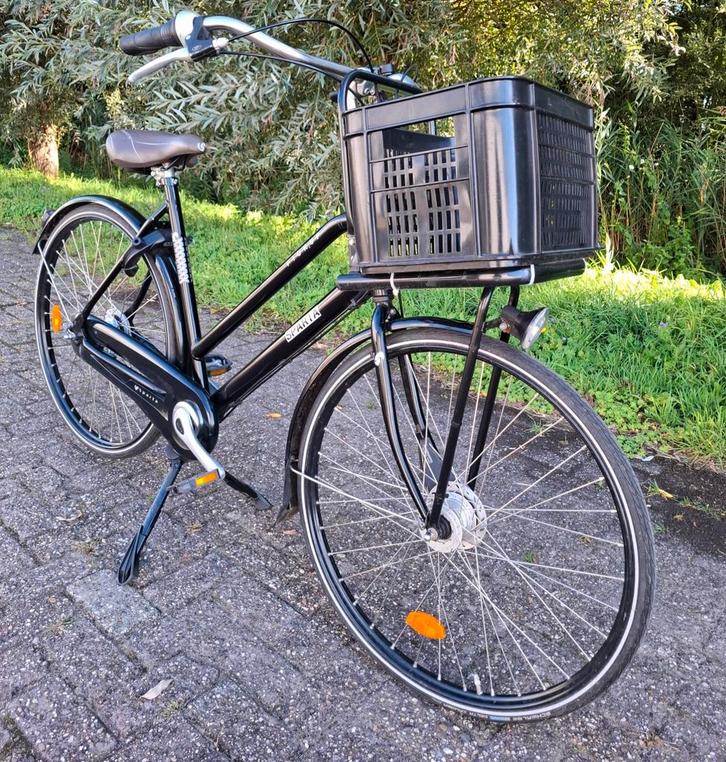 Hippe zwarte Sparta damesfiets/transportfiets,28inch, 57cm✅️, Fietsen en Brommers, Fietsen | Dames | Omafietsen, Zo goed als nieuw