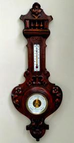 Antieke Franse Majolier Barometer Thermometer - 71CM, Antiek en Kunst, Ophalen of Verzenden