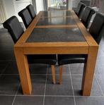 Eettafel met 6 stoelen, Ophalen, Gebruikt, 200 cm of meer, 50 tot 100 cm
