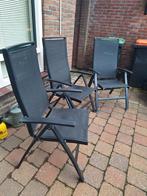 3 Tuinstoelen, Ophalen, Gebruikt, Aluminium, Inklapbaar