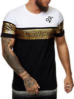 SALES! 3649 Wit zwart goud t-shirt maat M, Ophalen of Verzenden, Nieuw, Maat 48/50 (M), Zwart