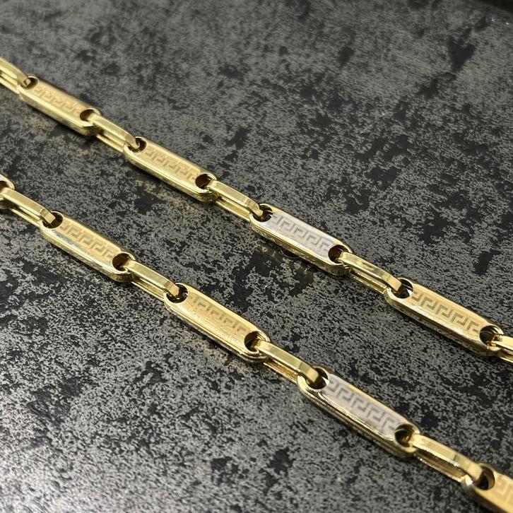 14k gouden ketting monte carlo versace schakel, Sieraden, Tassen en Uiterlijk, Kettingen, Nieuw, Goud, Ophalen of Verzenden