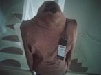 Mooie zachte soepel glans trui, colletje goud,koffie/ camel, Kleding | Dames, Maat 38/40 (M), Overige typen, Bruin, Nieuw