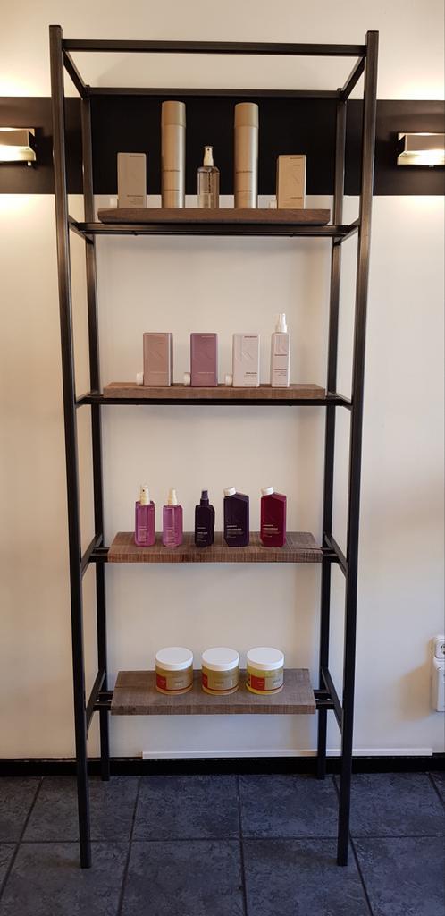 Unieke rekken met eiken planken, Huis en Inrichting, Kasten | Stellingkasten, Zo goed als nieuw, Ophalen of Verzenden