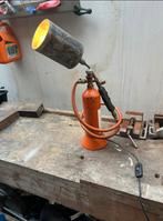 Lamp van originele gasbrander en blik, Ophalen of Verzenden, Gebruikt, Mancave, Minder dan 50 cm