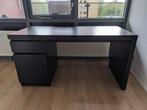 Ikea MALM bureau / desk, zwart, 140x65 cm, Huis en Inrichting, Bureaus, Gebruikt, Ophalen, Bureau