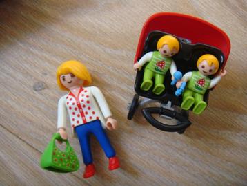 Playmobil 5573 Tweeling Kinderwagen met Mama ALS NIEUW! beschikbaar voor biedingen