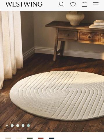 Hand-tufted Round Wool Rug Mason 120 cm Size beschikbaar voor biedingen