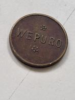 Penning Wepuro "deze munt dient uitsluitend, Postzegels en Munten, Penningen en Medailles, Ophalen of Verzenden