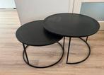 Zwarte Salontafel Set (metaal), Ophalen, Gebruikt, Rond, 50 tot 100 cm