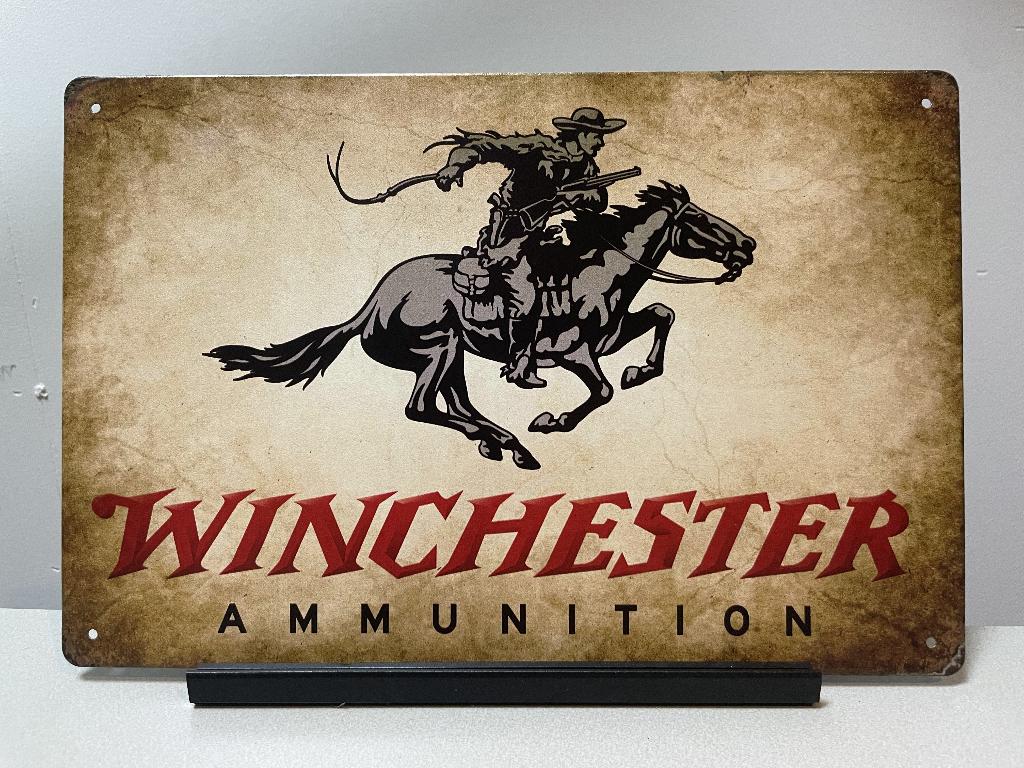 Winchester Ammunition metalen reclamebord (Old Look), Www.pand50.nl, Reclamebord, Nieuw, Ophalen of Verzenden