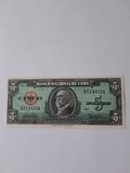 5 pesos 1960 Cuba Aunc kk f.20.6, Postzegels en Munten, Bankbiljetten | Amerika, Ophalen of Verzenden, Midden-Amerika
