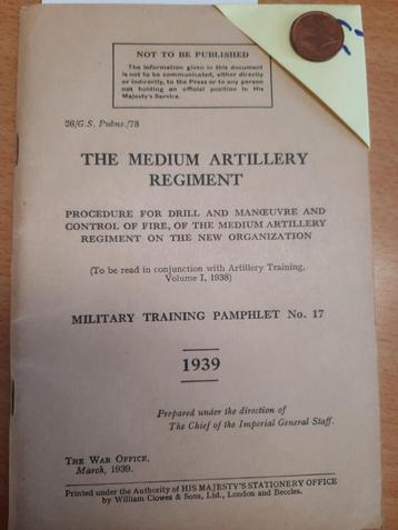Militairy Training Pamphlet – Artillery (England 1939) beschikbaar voor biedingen
