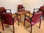 5 Bordeauxrode Armleunstoelen -, Huis en Inrichting, Stoelen, Ophalen, Gebruikt, Stof, Vijf, Zes of meer stoelen