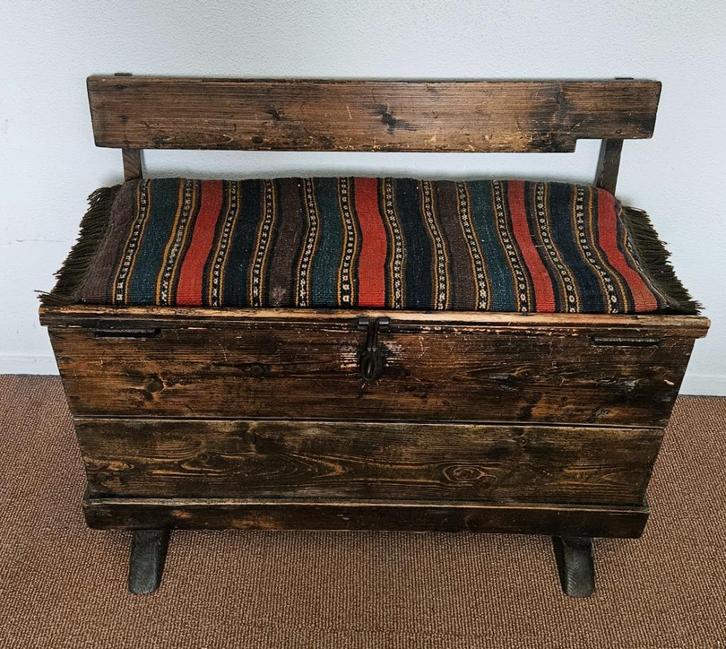 Prachtige originele authentieke koets- en dekenkist, Huis en Inrichting, Woonaccessoires | Kisten, Gebruikt, 50 tot 75 cm, Minder dan 50 cm