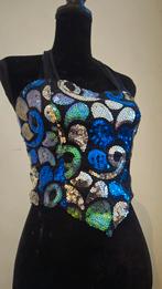 Glitter topje, katoen, festival, rave, club outfit, Kleding | Dames, Overige kleuren, Ophalen of Verzenden, Zo goed als nieuw