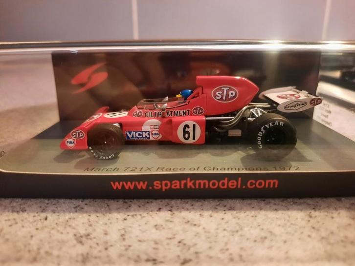 March 721X Race Of Champions 1972 Ronnie Peterson spark 1:43, Hobby en Vrije tijd, Modelauto's | 1:43, Zo goed als nieuw, Auto