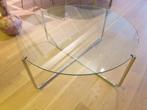 Salontafel Gispen 417 XL model 110cm doorsnede, Ophalen, Rond, Zo goed als nieuw, Glas