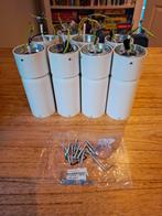 8x Qazqa Opbouwspotjes Wit GU10 - Zo Goed Als Nieuw, Metaal of Aluminium, Ophalen of Verzenden, Zo goed als nieuw, Modern