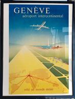 reclameposter luchthaven Geneve art deco in lijst, Verzamelen, Posters, Ophalen of Verzenden, Nieuw, A1 t/m A3, Film en Tv