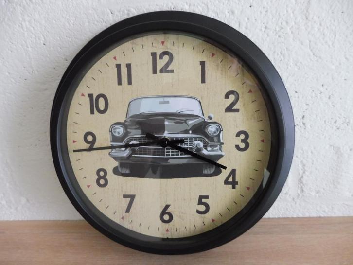 WANDKLOK Route 66 design Quartz uurwerk 32 cm Ø  NIEUW, Huis en Inrichting, Woonaccessoires | Klokken, Nieuw, Wandklok, Analoog