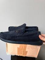 WARMBAT GRIZZLY DONKERBLAUW LAMMY BONT SUEDE PANTOFFELS 42, Overige kleuren, Ophalen of Verzenden, Zo goed als nieuw, Pantoffels of Sloffen