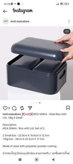 Ikea Snika Zwarte  Industriele Bakje set van 3, Huis en Inrichting, Ophalen of Verzenden, Gebruikt