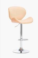 Bar stool wood and cream faux leather, Huis en Inrichting, Barkrukken, 1 kruk, Ophalen of Verzenden, Gebruikt