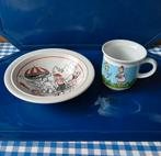 porselein beker Suske en Wiske en bordje Samen €7,95, Antiek en Kunst, Antiek | Servies los, Ophalen of Verzenden