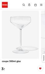 HEMA coupe 300ml glas 6 stuks, Verzamelen, Glas en Borrelglaasjes, Ophalen, Zo goed als nieuw, Overige typen