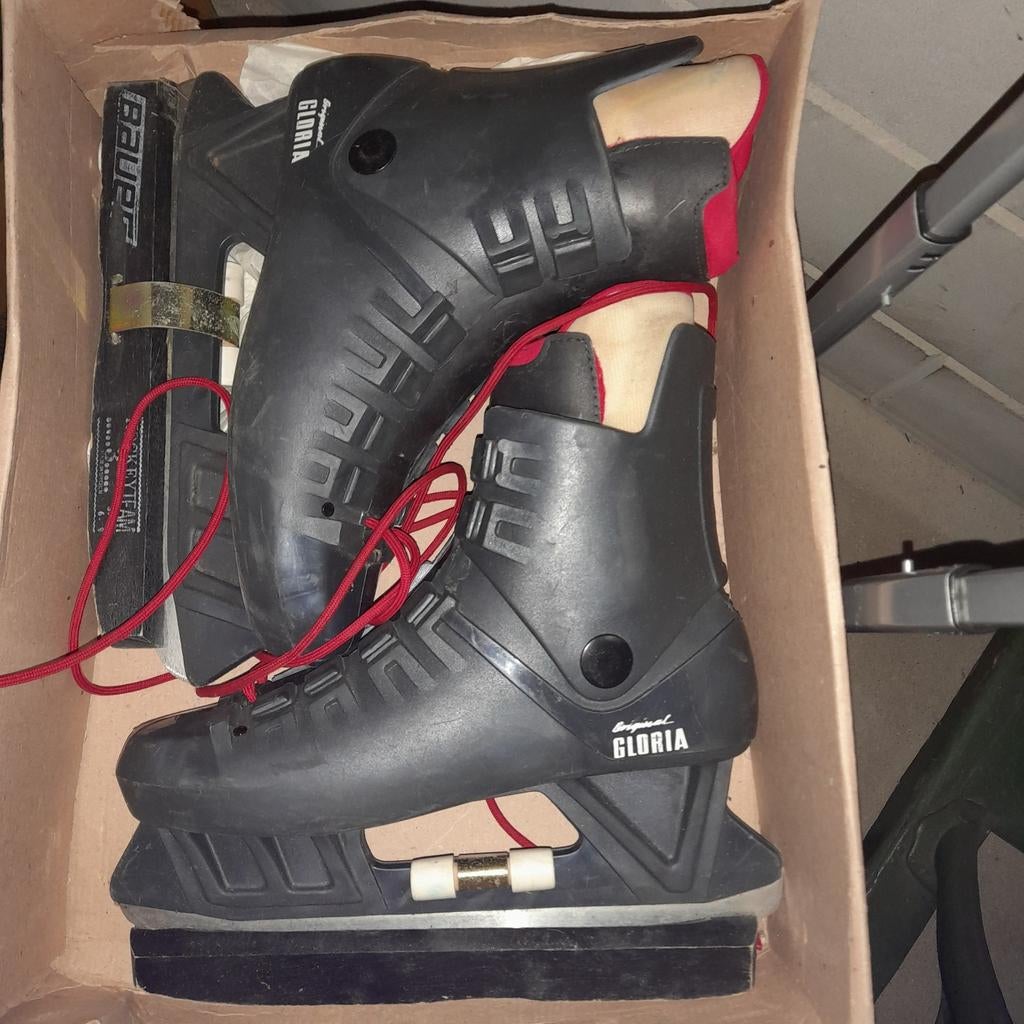 Vintage Gloria IJshockeyschaatsen Maat 41, Sport en Fitness, Schaatsen, Gebruikt, IJshockeyschaatsen, Bauer, Ophalen of Verzenden