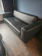 Vintage zwarte leren 2-zits bank, Ophalen, Gebruikt, 150 tot 200 cm, Tweepersoons