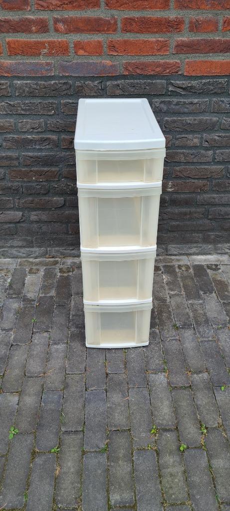 Kunststof ladekastje - cremekleur, Huis en Inrichting, Kasten | Ladekasten, Zo goed als nieuw, Minder dan 100 cm, Minder dan 50 cm