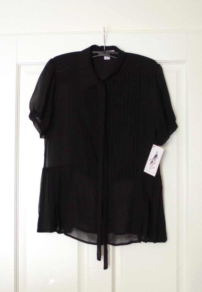 Karl Lagerfeld voor H&M - zwart zijde blouse - mt 42 - nieuw, Kleding | Dames, Blouses en Tunieken, Nieuw, Maat 42/44 (L), Zwart