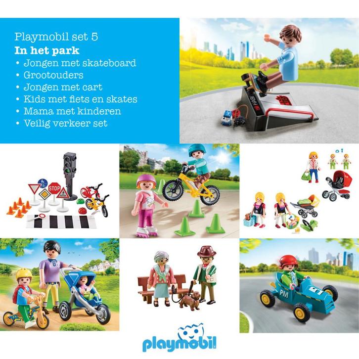 Playmobil set 5 van 9 In het park, Kinderen en Baby's, Speelgoed | Playmobil, Zo goed als nieuw, Complete set, Ophalen of Verzenden