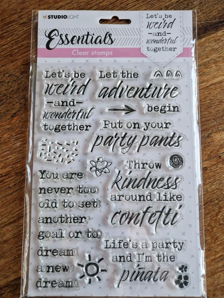 Studio Light Essentials Clear Stamps - Leuke Teksten!, Ophalen of Verzenden, Zo goed als nieuw, Clearstamp