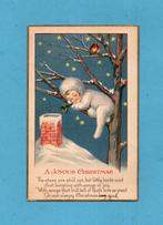 Pracht oude kerstkaart N847 - kindje slaapt in boom ca1910, Verzenden, Voor 1920, Ongelopen, Kinderen